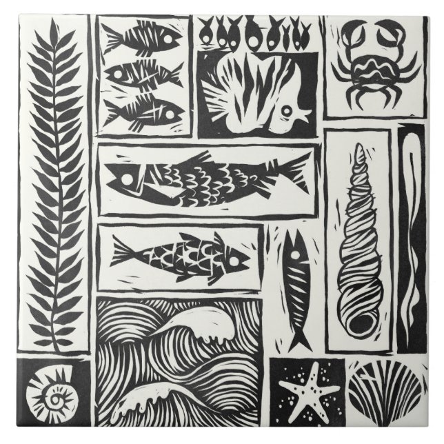 Havsdekorativ badplatta kakelplatta (Framsidan)