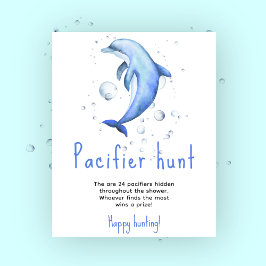 Havsdelfin - Nappjakt spel baby shower Poster