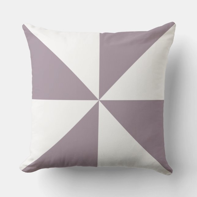 Havsdimma Lila och Vit Pinwheel Kudde (Framsida)