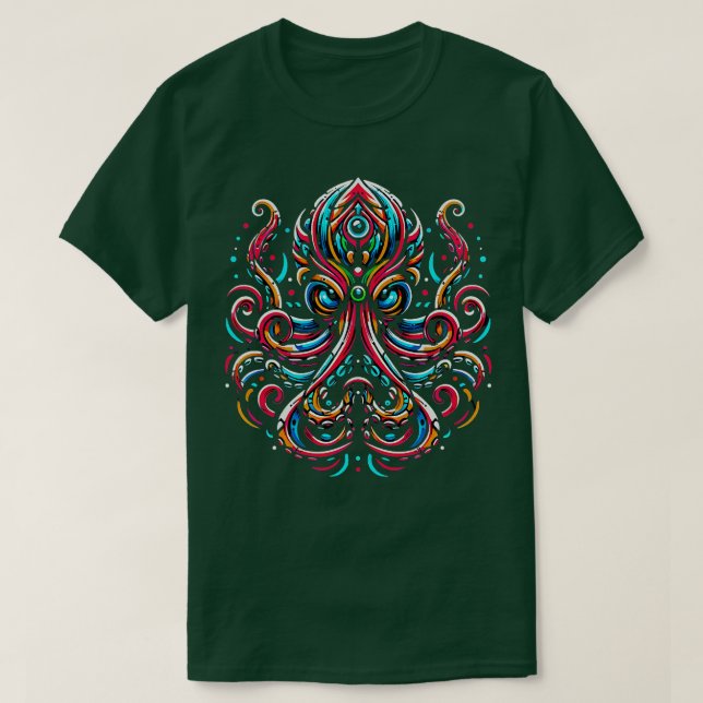 Havsdjur Akvarist Colorful Octopus T Shirt (Design framsida)