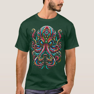 Havsdjur Akvarist Colorful Octopus T Shirt