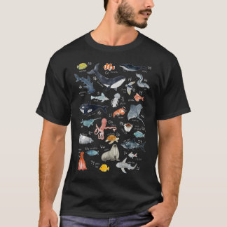Havsdjur Alfabet Havsliv Utforskning Hav T Shirt