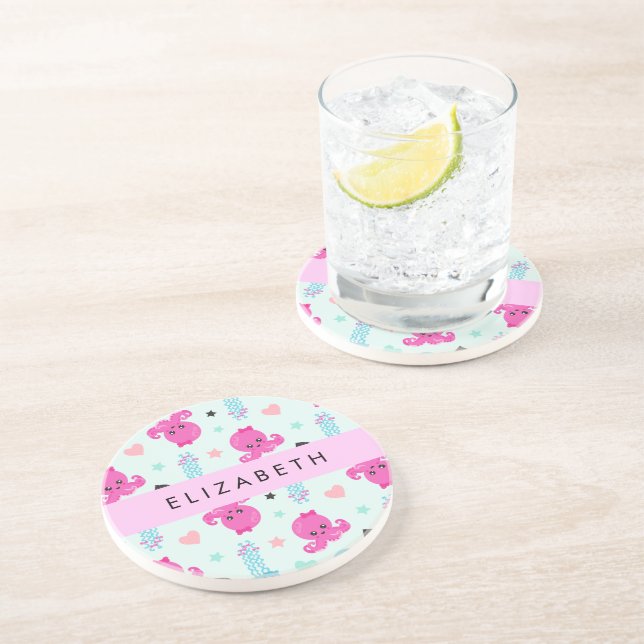 Havsdjur, bläckfisk, maneter, örter, ditt namn underlägg (Sidan)