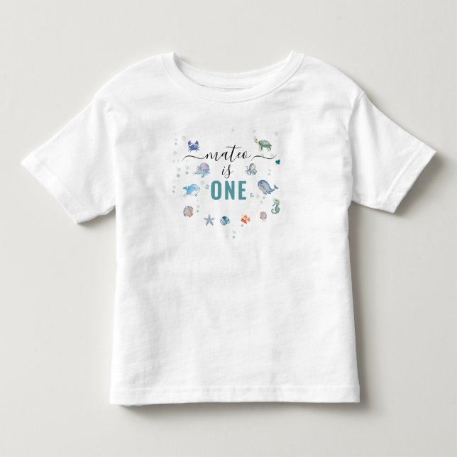 Havsdjur Ett Anpassat Namn 1-årsdag T Shirt (Framsida)