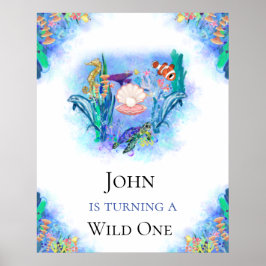 Havsdjur - födelsedag poster