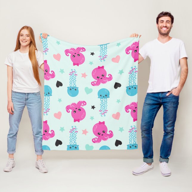 Havsdjur, havslevande, bläckfisk, maneter, örter fleecefilt (På plats)