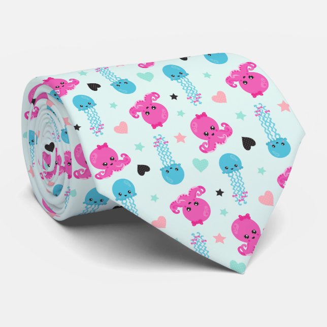 Havsdjur, havslevande, bläckfisk, maneter, örter slips (Rullad)