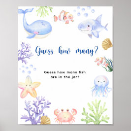 Havsdjur - hur många fiskar finns i burk? poster