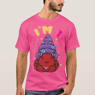 Havsdjur Im 1 Hermit Crab 1st Birthday T Shirt