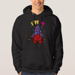 Havsdjur Im 9 Hermit Crab 9:e födelsedagen Hoodie