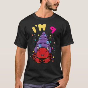 Havsdjur Im 9 Hermit Crab 9:e födelsedagen T Shirt
