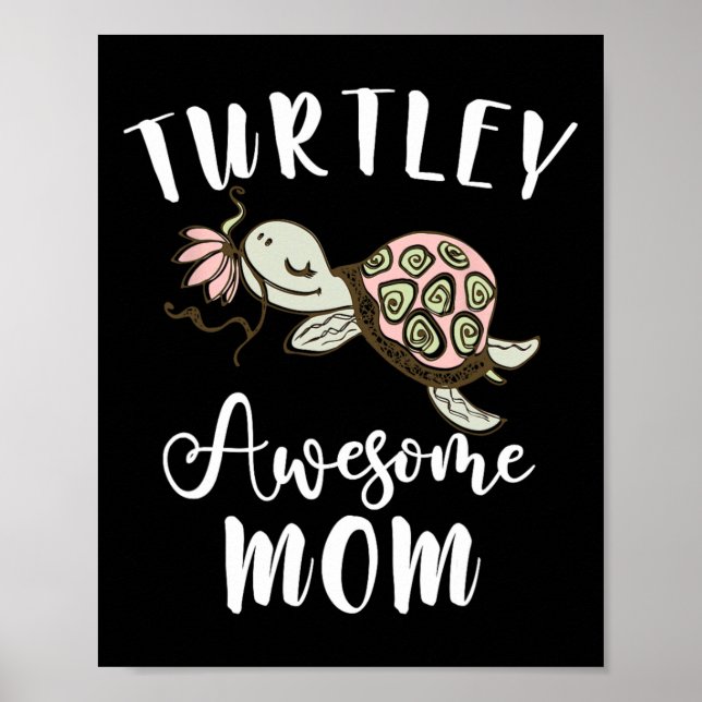 Havsdjur Lover Mamma Mors dag Gift Idea Turtl Poster (Framsidan)