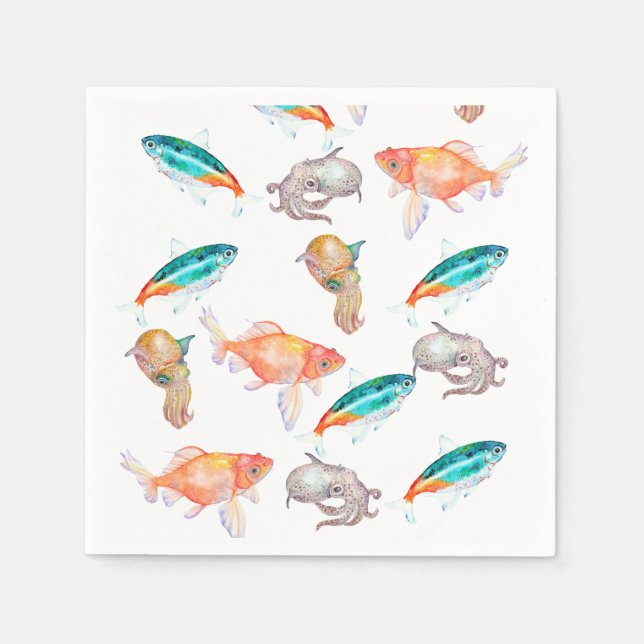 Havsdjur mönster pappersservett (Framsidan)