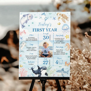 Havsdjur Oneder Sea Birthday Milestone Poster