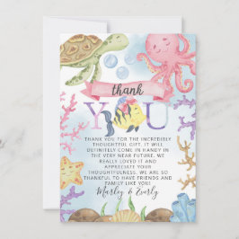 Havsdjur under havet - tack för din kortanteckning inbjudningar