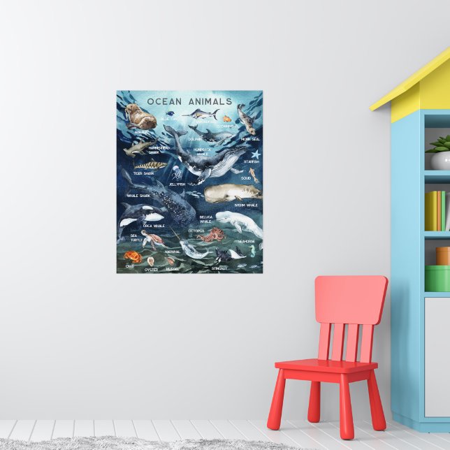 Havsdjur | Utbildning Lärande Klassrum Poster (Barnkammare 1)