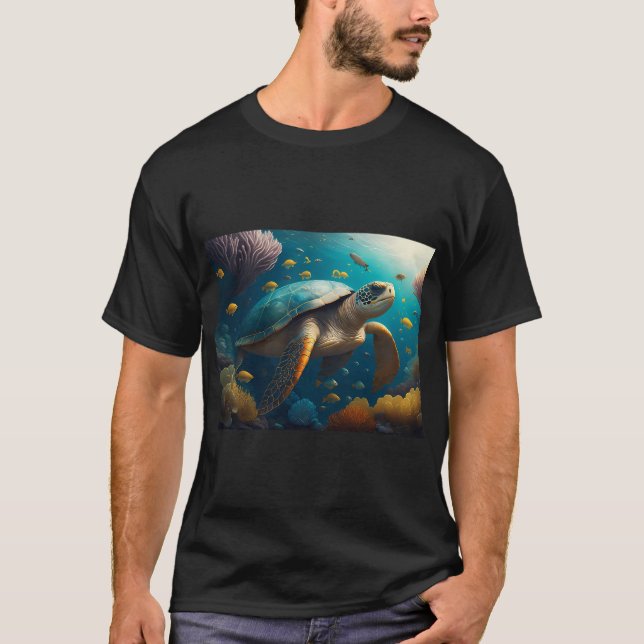 Havsenssamhet: En sköldpaddas undervattensdröm T Shirt (Framsida)