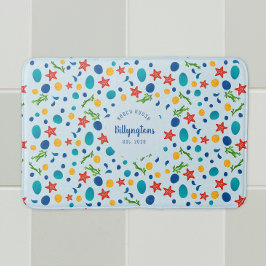 Havsfamiljens anpassningsbar i strandhuset i namn badrumsmatta