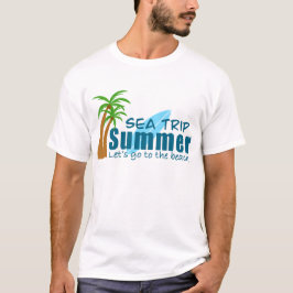 Havsfärd sommar – Låt oss gå till stranden Palmträ T Shirt