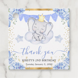 Havsfärg Elephant och Blue Ro Birthday Gåvor Etiketter