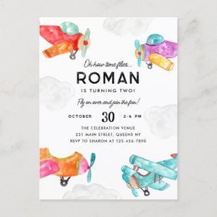 Havsfärg Flygplan Clouds Himlar Kid Flygplan Birth Vykort