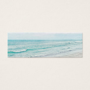 Havsfärg med Vinkar färg Aqua Light Blue Watercolo Litet Visitkort