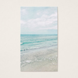 Havsfärg med Vinkar färg Aqua Light Blue Watercolo Visitkort