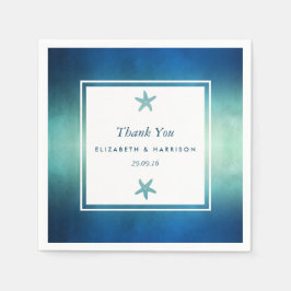 Havsfärgat havsbottenbröllop pappersservett