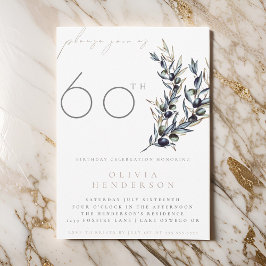 Havsfärgning Olive Gren Vuxen Birthday-inbjudan