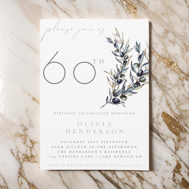 Havsfärgning Olive Gren Vuxen Birthday-inbjudan (Skapare uppladdad)