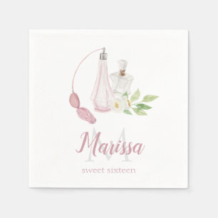 Havsfärgning Parfym Flaska Quinceanera Birthday Pappersservett
