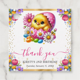 Havsfärgning Påsk Chick Vår blommor födelsedag Gåvor Etiketter