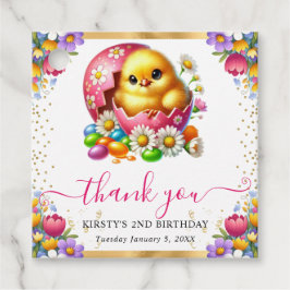 Havsfärgning Påsk Chick Vår blommor födelsedag Gåvor Etiketter