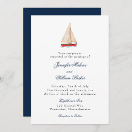 Havsfärsbåtens Nautical bröllopsinbjudan Meddelande