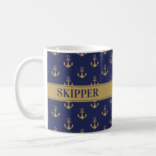 Havsfartyg med havsblå skeppare kaffemugg (Vänster)