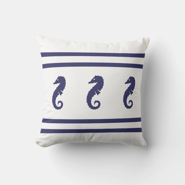 HAVSFARTYG på vit PILLOW-kustboende Kudde (Framsida)