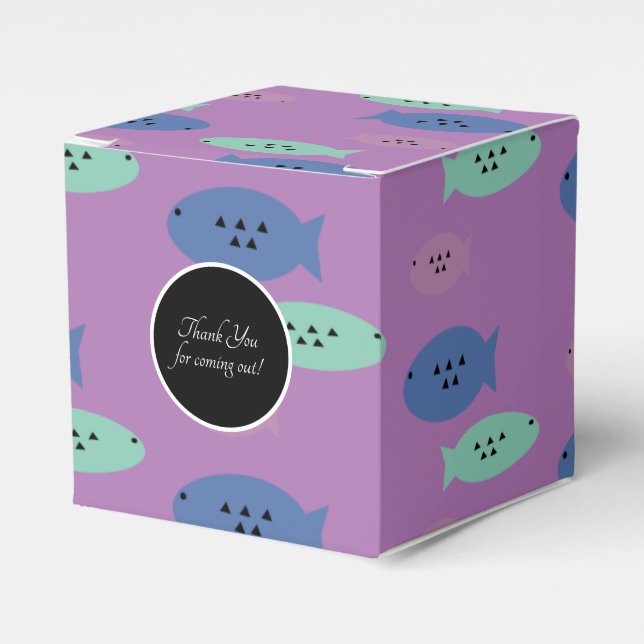 Havsfisk Party Favor Box Presentaskar (Framsidan Sidan)