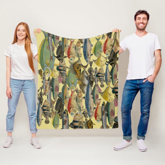 Havsfiske Tropical Fish Exotic Colorful Fleecefilt (På plats)