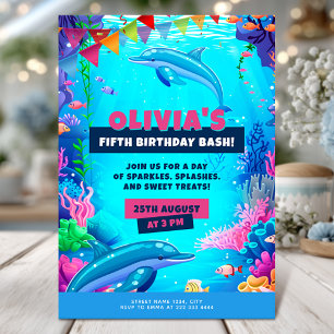 Havsfödelsedag, Sea Dolphin Party Inbjudningar