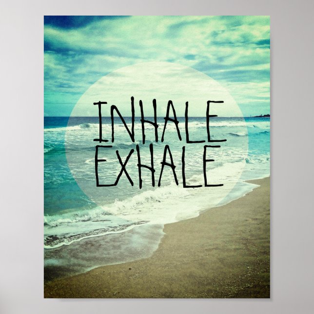 Havsfoto för inhale exhale-citat poster (Framsidan)