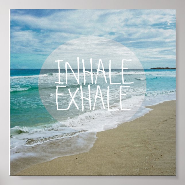 Havsfoto för inhale exhale-citat poster (Framsidan)