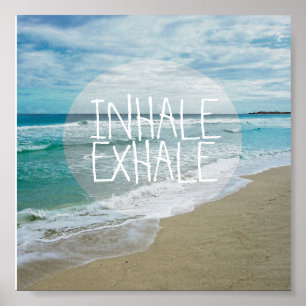 Havsfoto för inhalning av exhalecitat poster