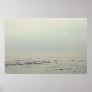 Havsfoto. Minimalistisk utskrift. Havsfoto Poster