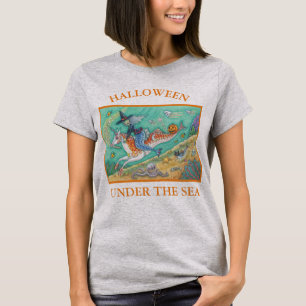 HAVSFRU SÅNGERSKA, MERHÄST ENHÖRNING, HALLOWEEN T- T SHIRT