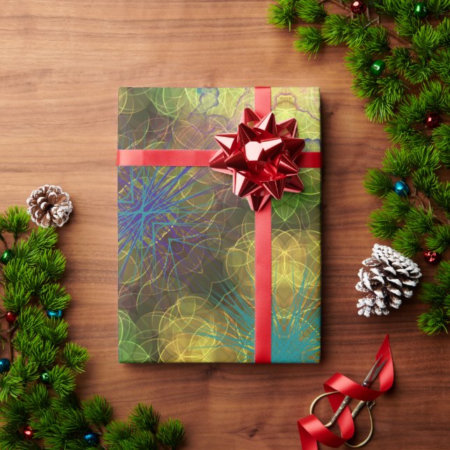 Havsgarden, grönt, gult, lila Havsurchin Presentpapper (Julgåva)