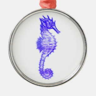 Havsgåva från Cute Sea Horse Marine Animal Gift Julgransprydnad Metall