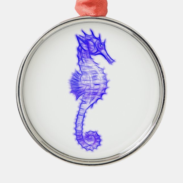 Havsgåva från Cute Sea Horse Marine Animal Gift Julgransprydnad Metall (Framsidan)