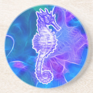 Havsgåva från Cute Sea Horse Marine Animal Gift Underlägg Sandsten