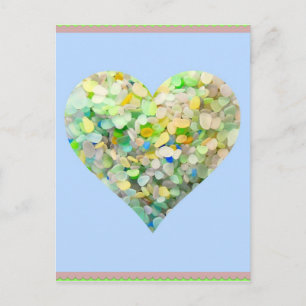 Havsglas Aqua Heart Vykort