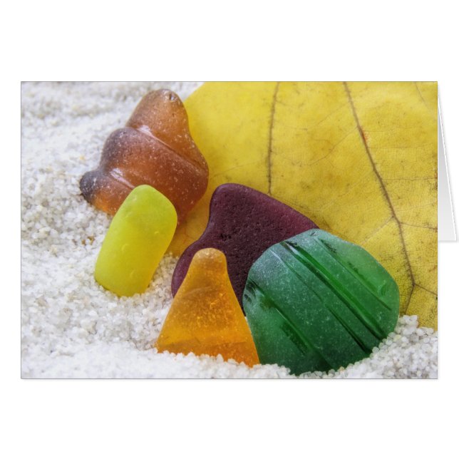 Havsglas i höst färger hälsningskort (Framsidan Horizontal)